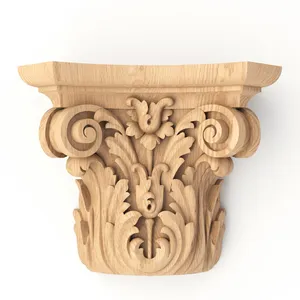 Capital for half column with bellflowers and volutes